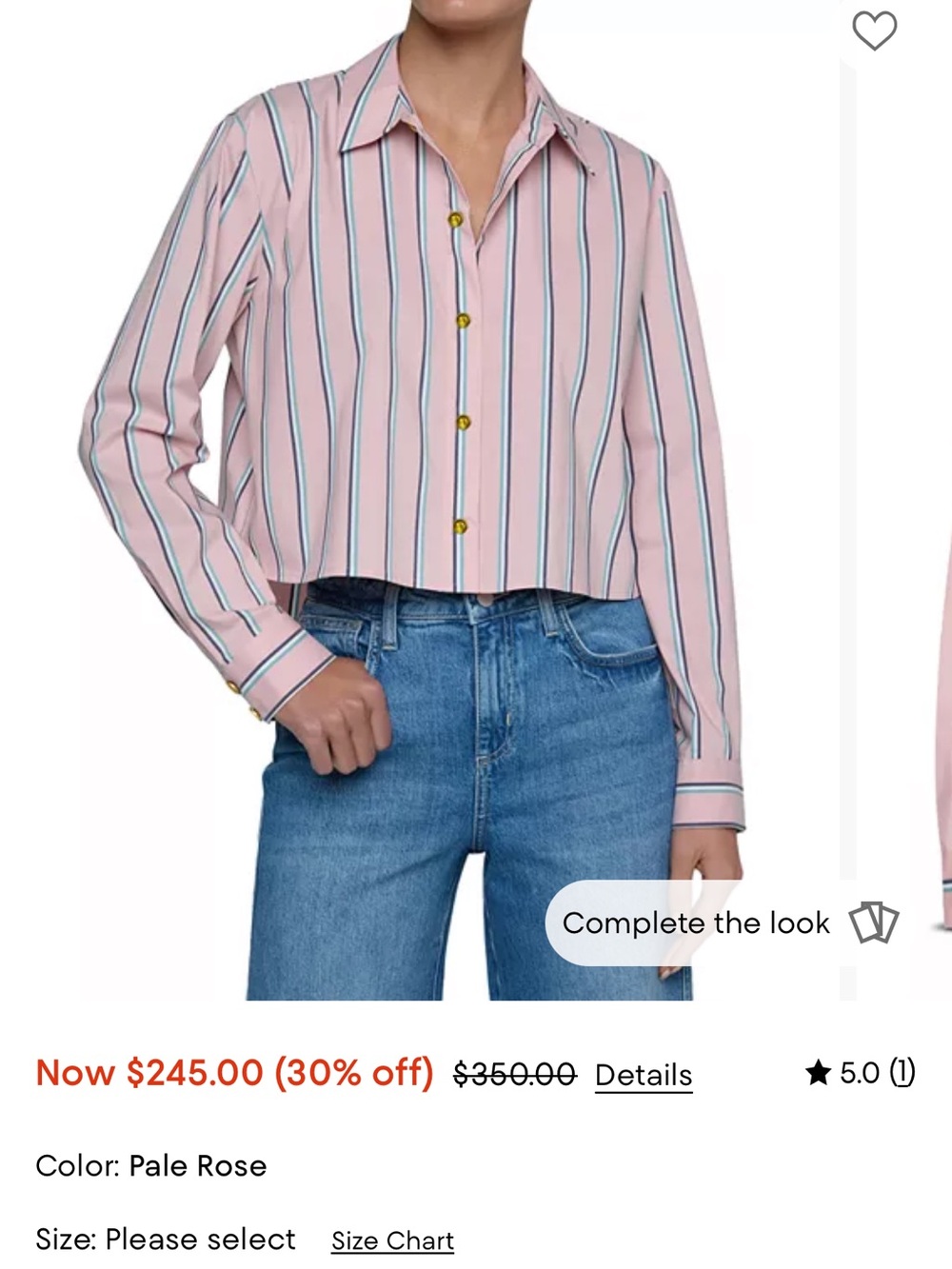 L'AGENCE Pale Rose Striped Button-Down Shirt never worn - Picture 2 of 7